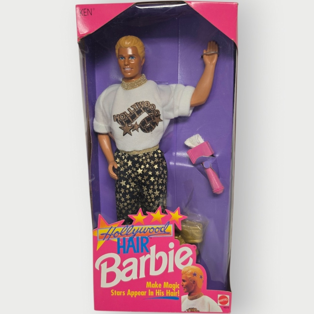 NEW Vintage 1992 Hollywood Hair Ken Doll ~Makeโ Stars In His Hair Mattel #4829